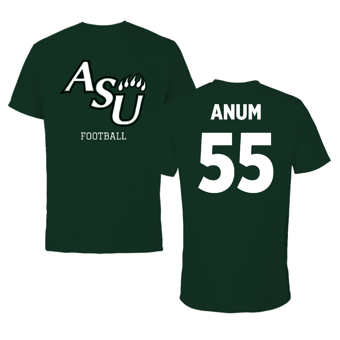 Adams State University Football Forest Green Performance Tee - #55 Maxime Anum