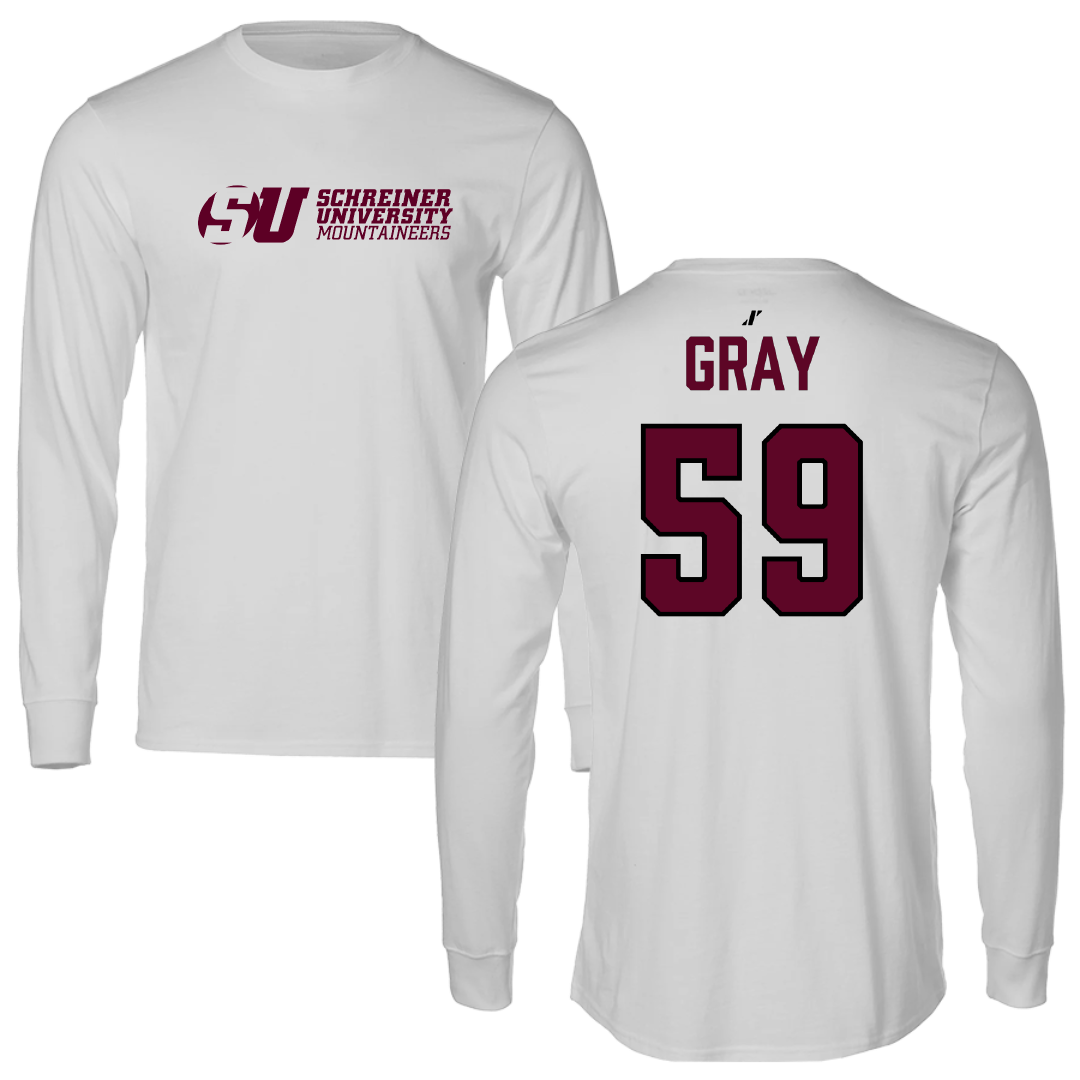 Schreiner University Baseball Light Gray Performance Long Sleeve - #59 JT Gray