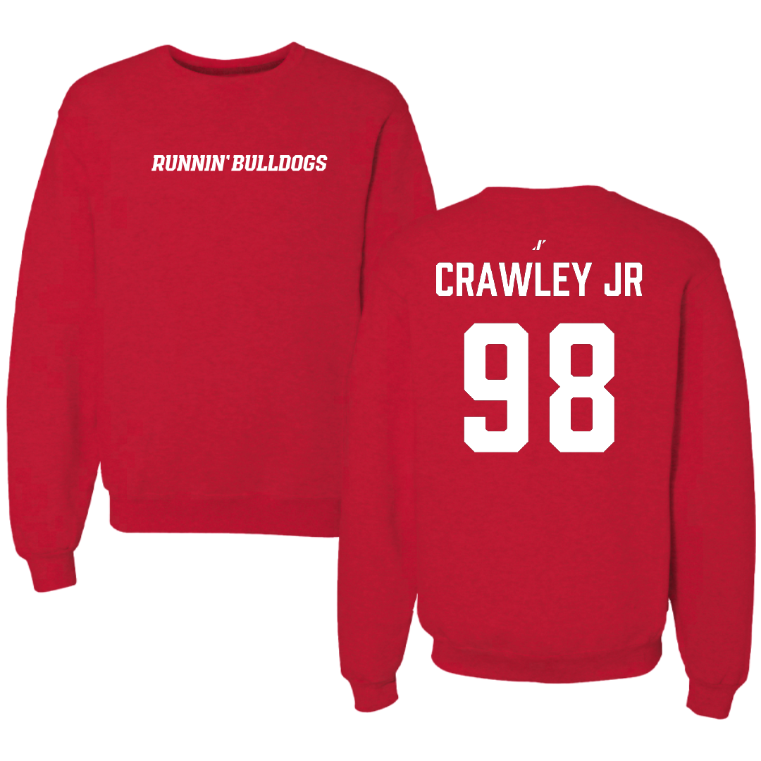 Gardner-Webb University Football Red Crewneck - #98 Andre Crawley Jr