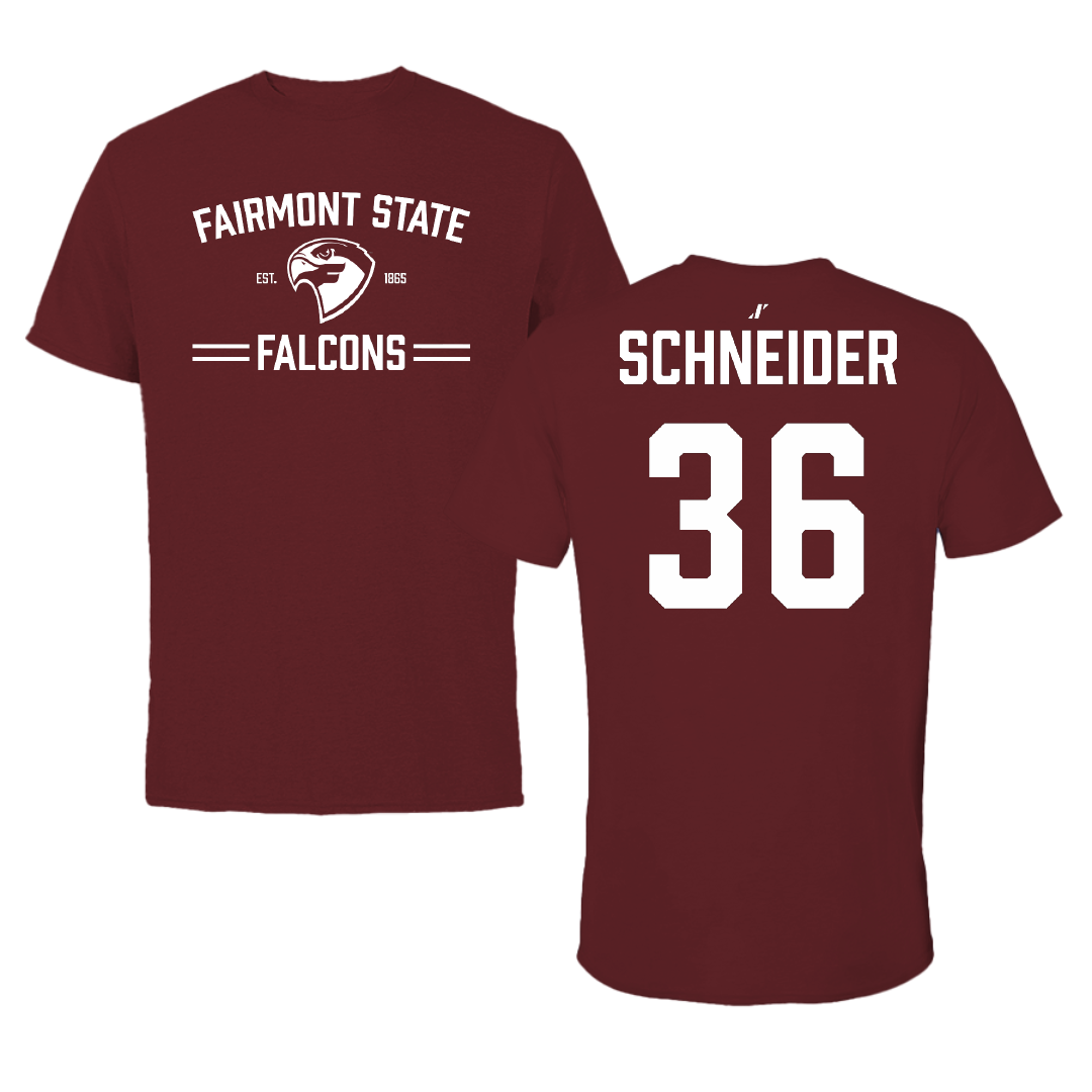 Fairmont State University Football Maroon General Performance Tee - #36 Jack Schneider