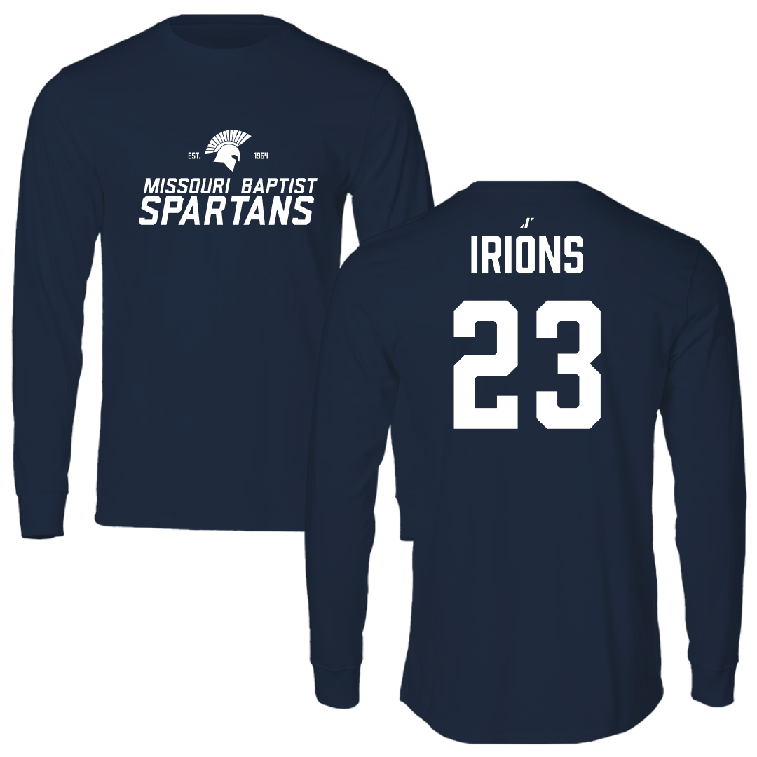 Missouri Baptist University Basketball (M) Navy General Performance Long Sleeve - #23 Carter Irions