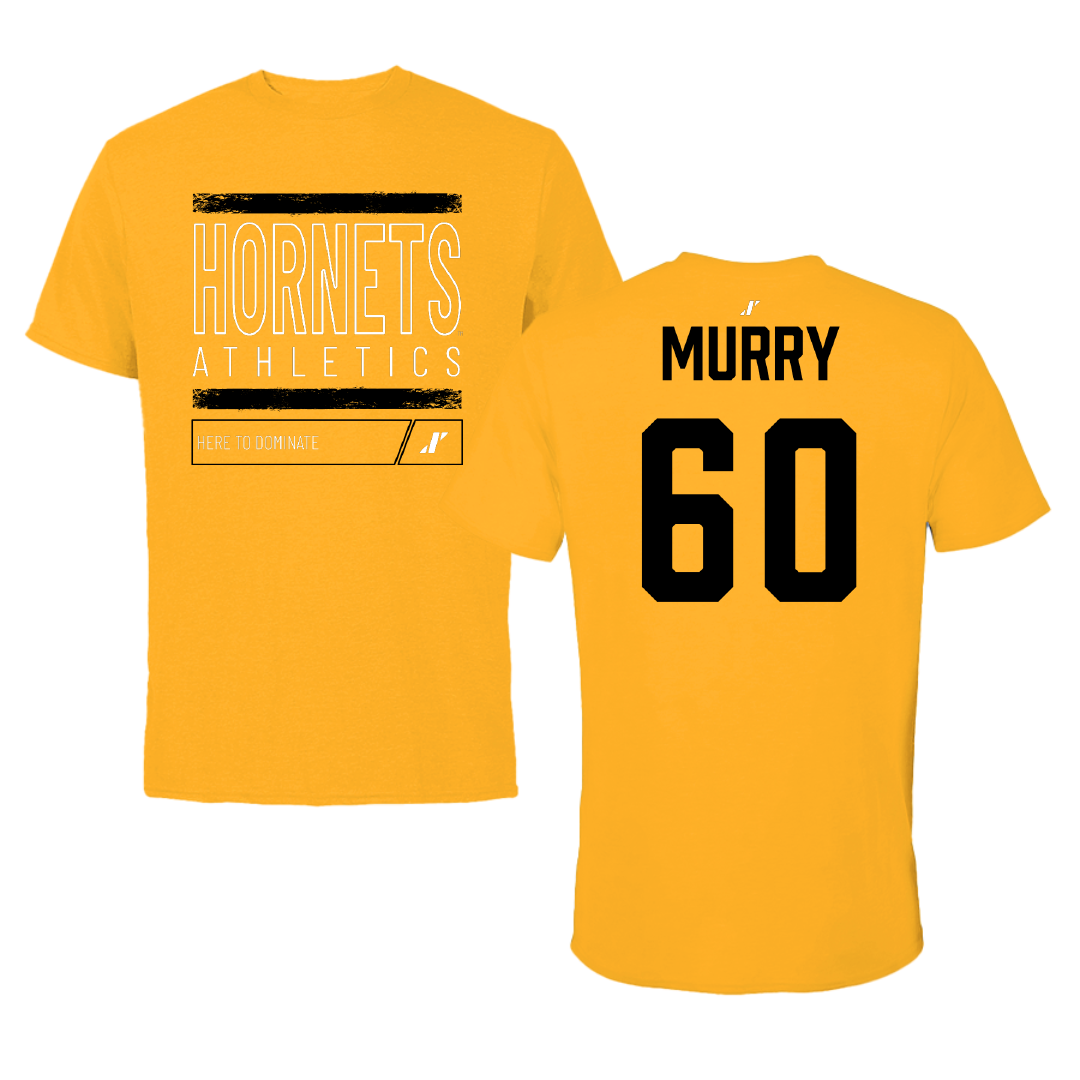 Alabama State University Football Gold Dominate Tee - #60 Izaac Murry