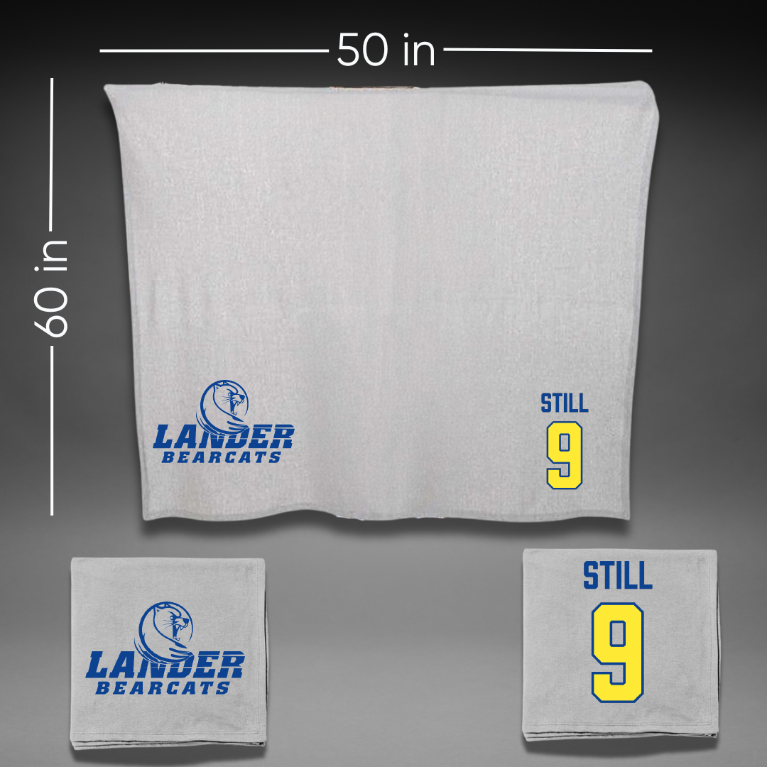 Lander University Baseball Gray Blanket - #9 Landen Still