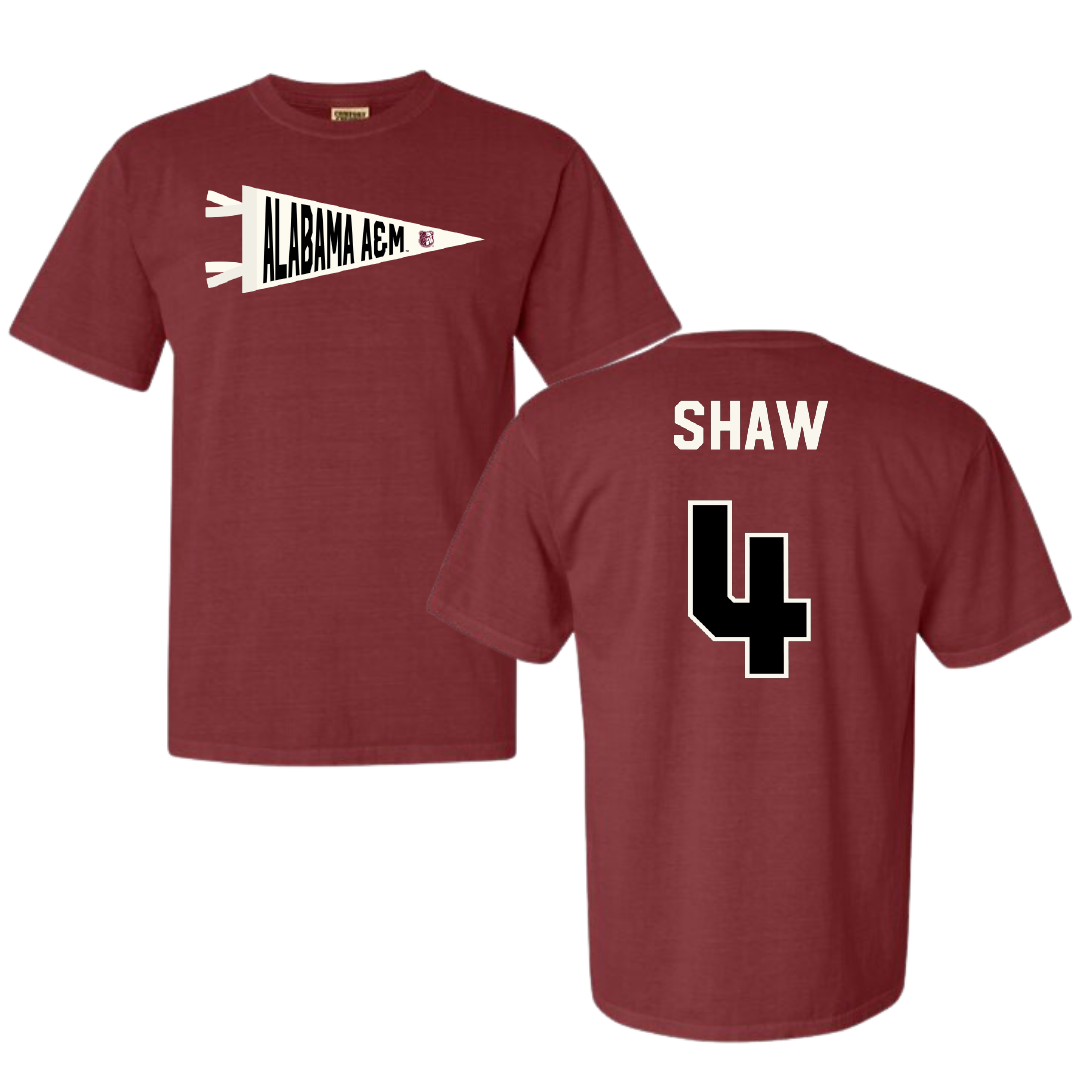 Alabama A&M University Volleyball Maroon Pennant Comfort Colors Tee - #4 Caitlin Shaw