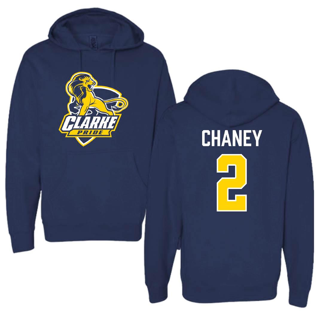 Clarke University Basketball (M) Navy Hoodie - #2 Rob Chaney