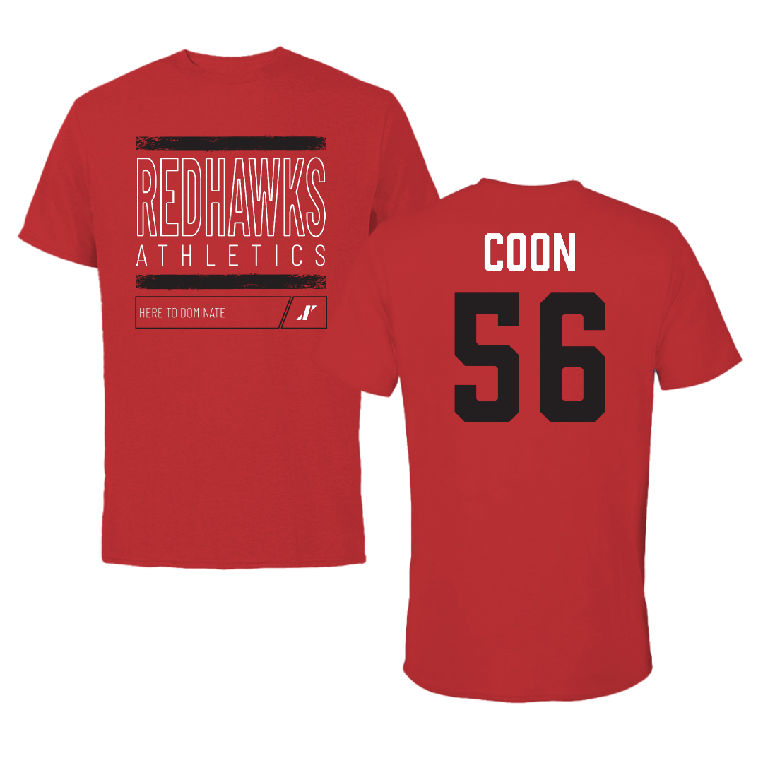 Southeast Missouri State University Football Red Dominate Tee - #56 Zane Coon