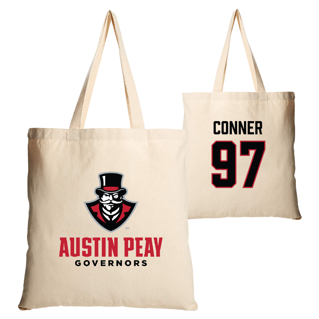 Austin Peay State University Football Tan Canvas Tote Bag - #97 Carson Conner
