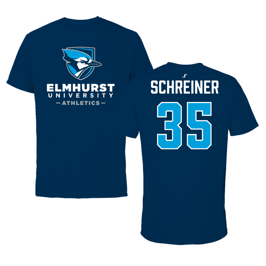 Elmhurst University Soccer Navy Performance Tee - #35 Nicole Schreiner