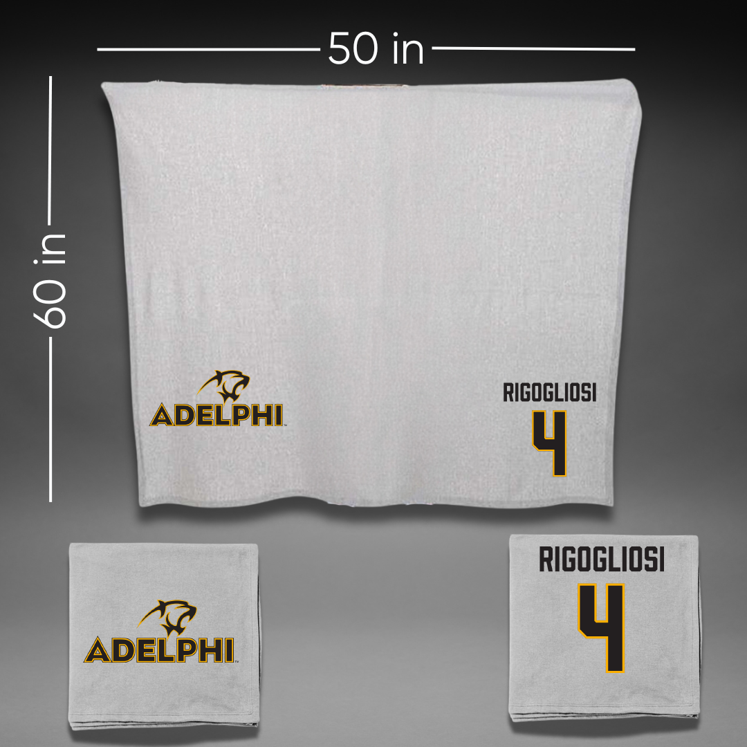 Adelphi University Baseball Gray Blanket - #4 Anthony Rigogliosi