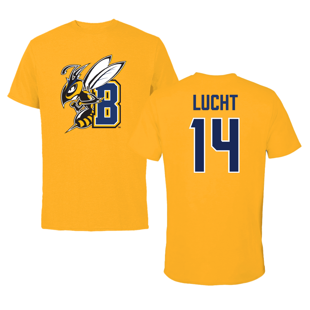 Montana State University Billings Softball Gold Performance Tee - #14 Bryn Lucht