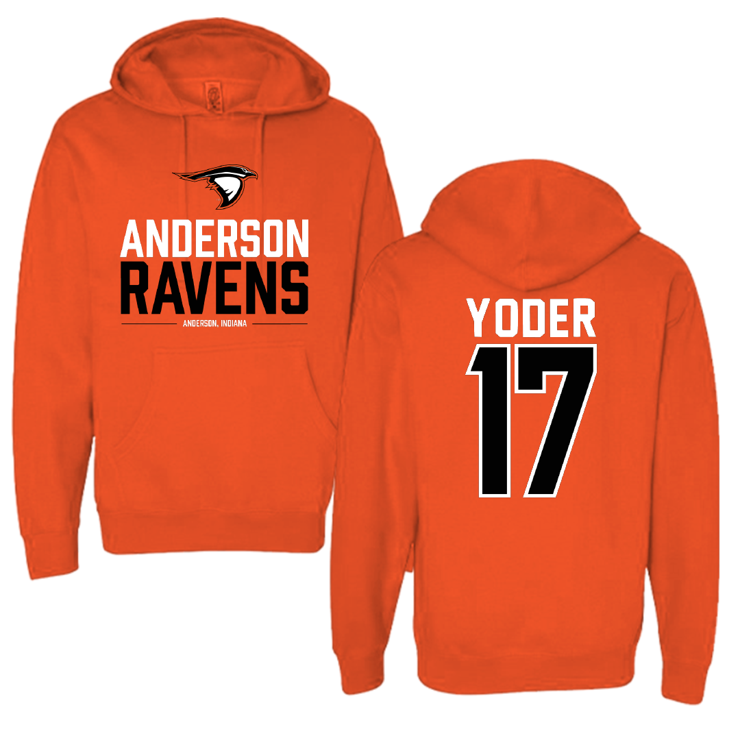 Anderson University (Indiana) Football Orange General Hoodie - #17 Preston Yoder