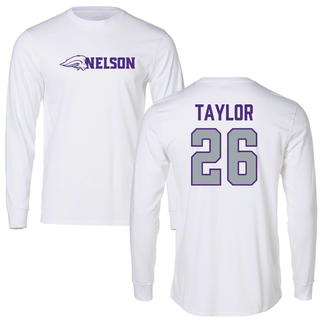 Nelson University Baseball White Long Sleeve - #26 Cy Taylor