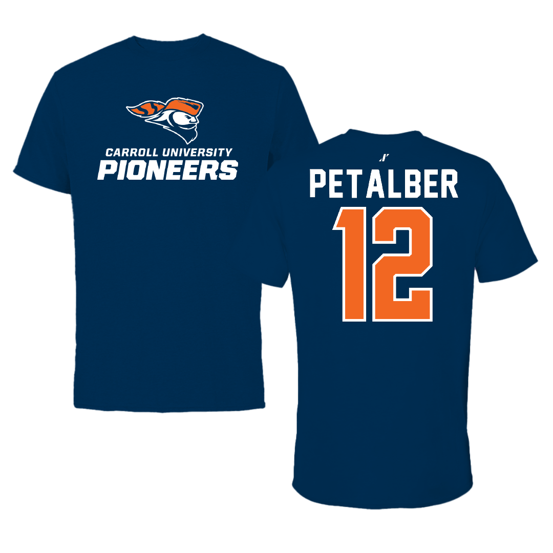 Carroll University Basketball Navy Performance Tee - #12 Alayna Petalber