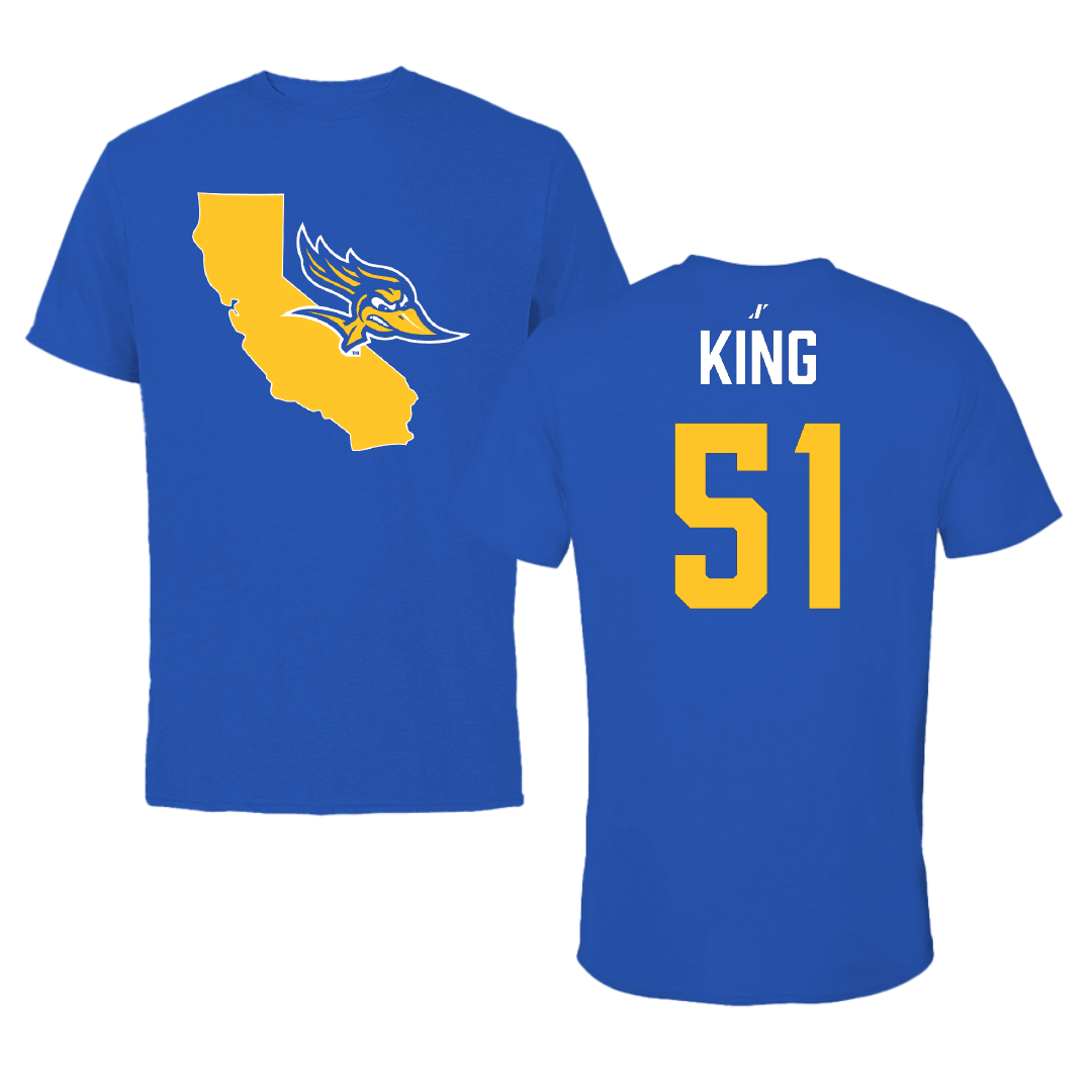 California State University-Bakersfield Baseball Blue State Performance Tee - #51 Ryan King