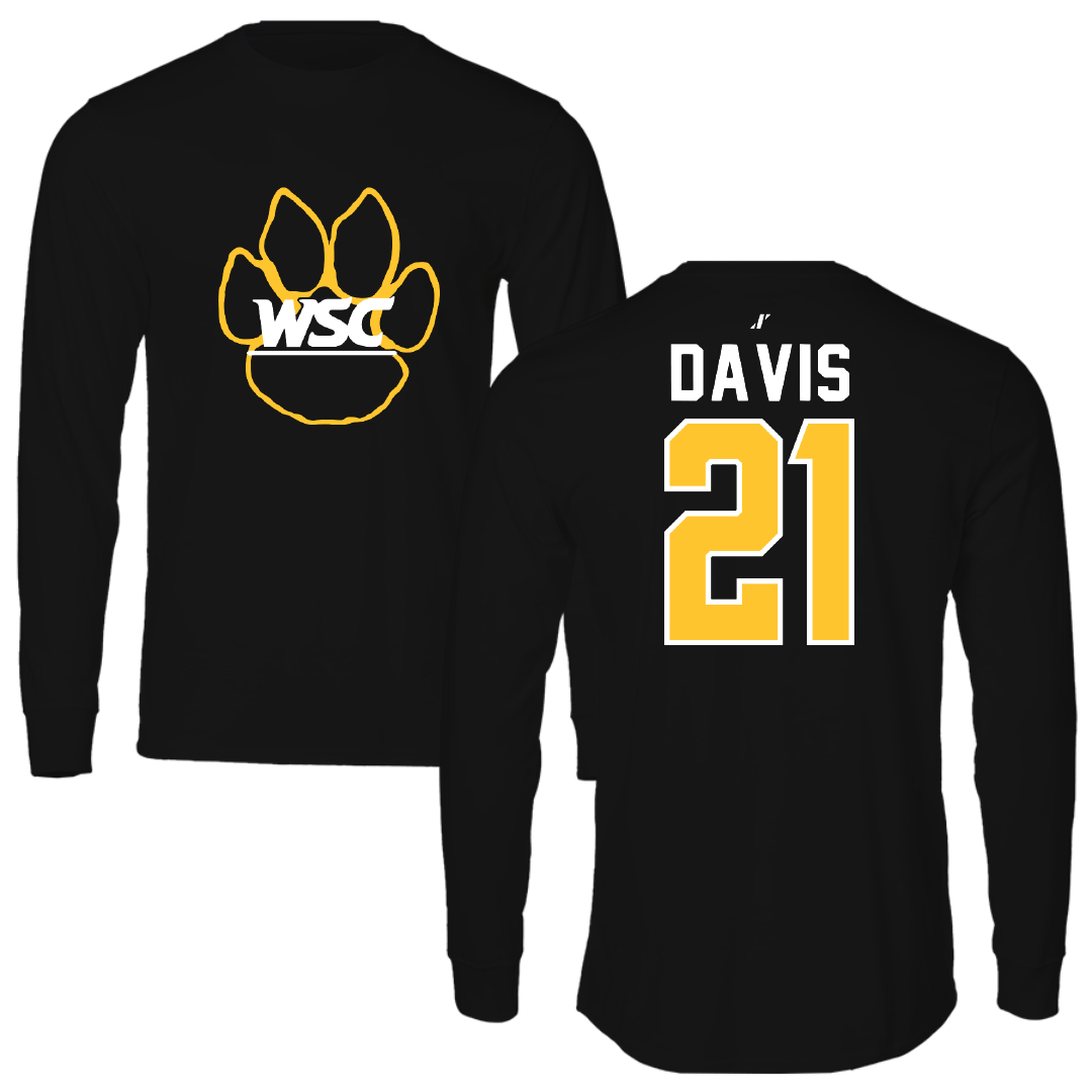 Wayne State College (Nebraska) Soccer Black Performance Long Sleeve - #21 Rachel Davis