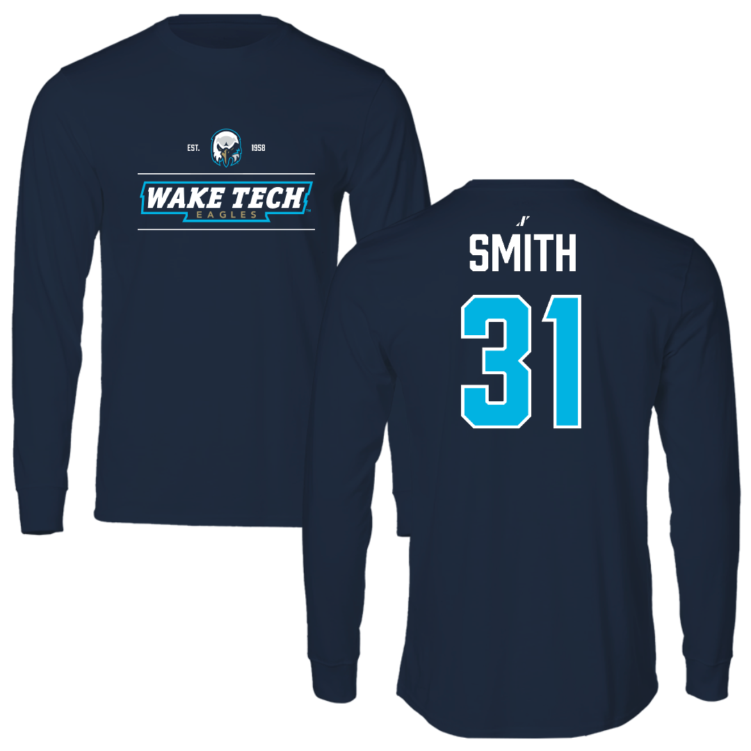 Wake Tech Community College Baseball Navy General Performance Long Sleeve - #31 Lucas Smith