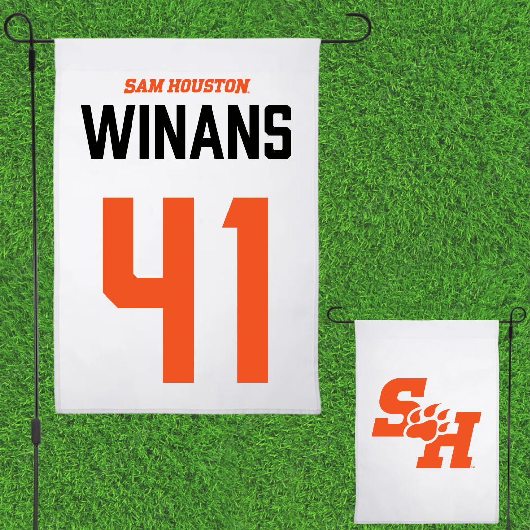 Sam Houston State University Baseball White Garden Flag - #41 Gabe Winans