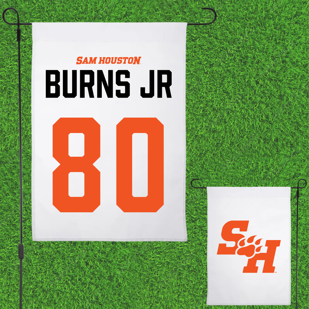 Sam Houston State University Football White Garden Flag - #80 Tim Burns Jr