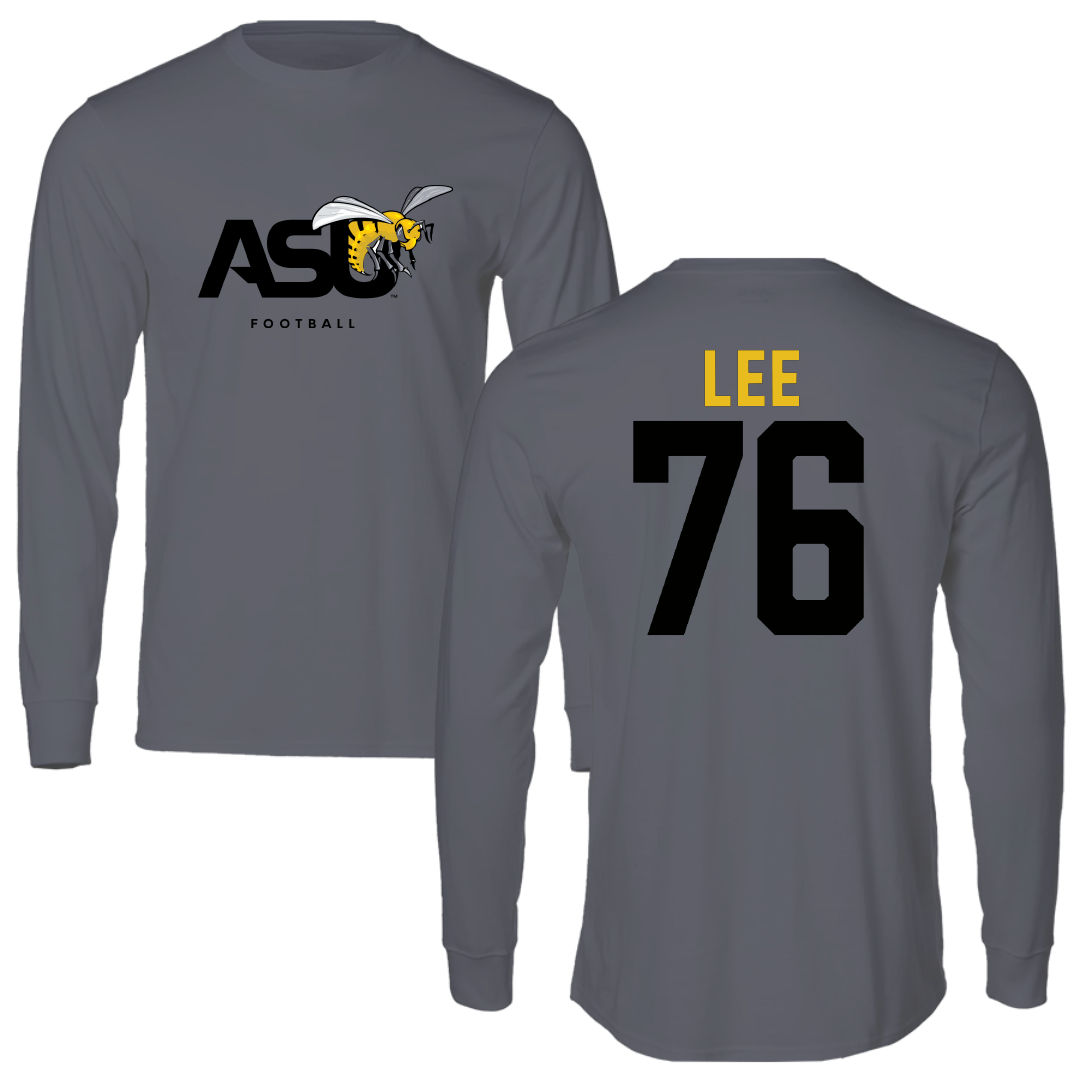 Alabama State University Football Dark Gray Long Sleeve - #76 Marvin Lee