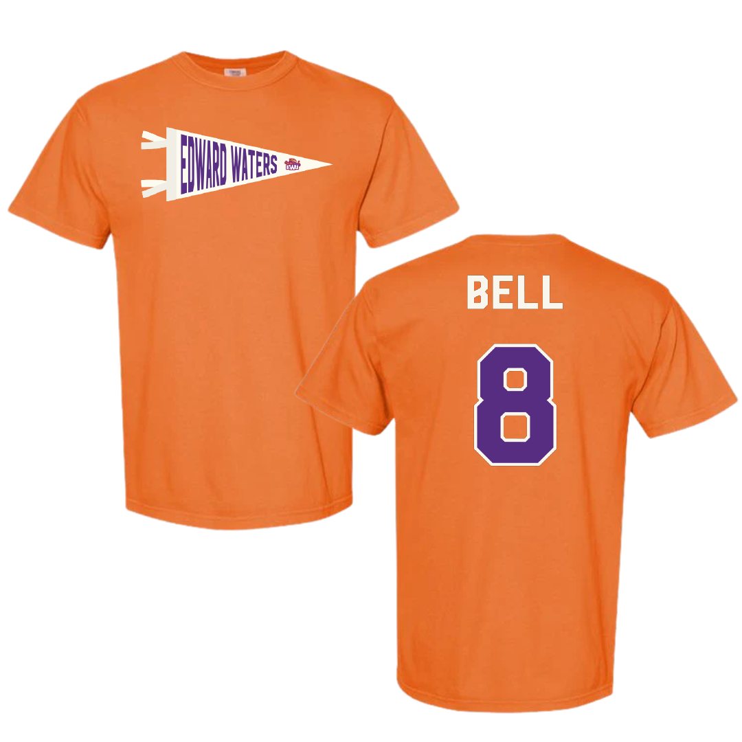 Edward Waters University Baseball Orange Pennant Comfort Colors Tee - #8 Eric Bell