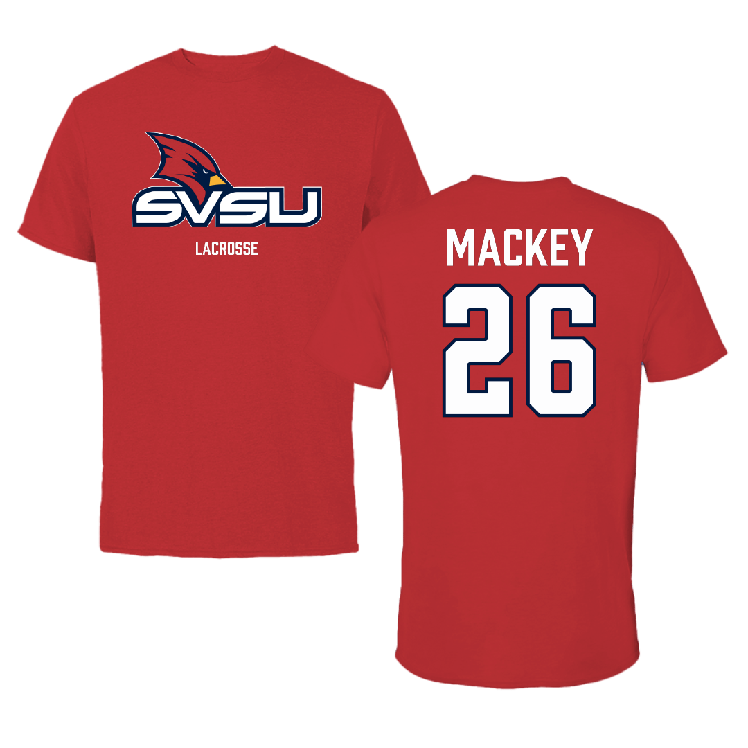 Saginaw Valley State University Lacrosse (W) Red Tee - #26 Briar-Rose Mackey
