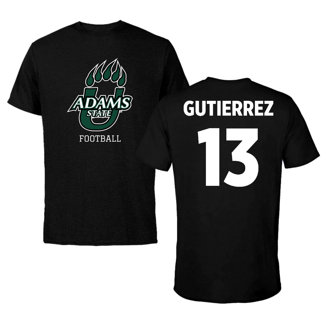 Adams State University Football Black State Performance Tee - #13 Xavier Gutierrez