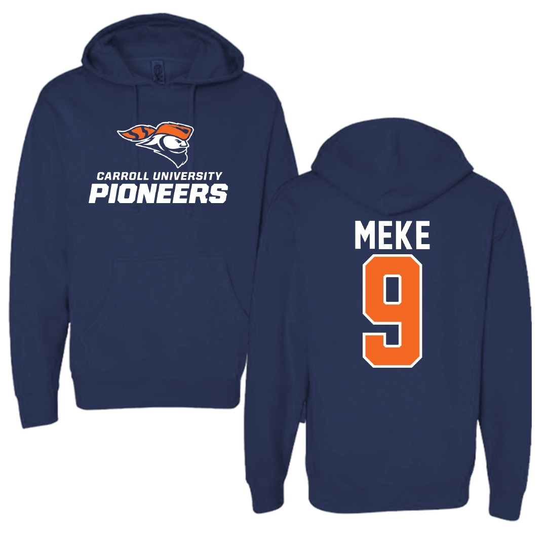 Carroll University Soccer Navy Hoodie - #9 Matthew Meke