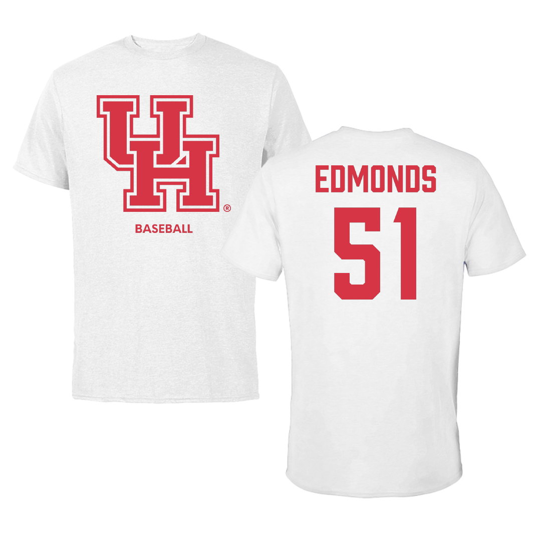 University of Houston Baseball White Tee - #51 Cameron Edmonds