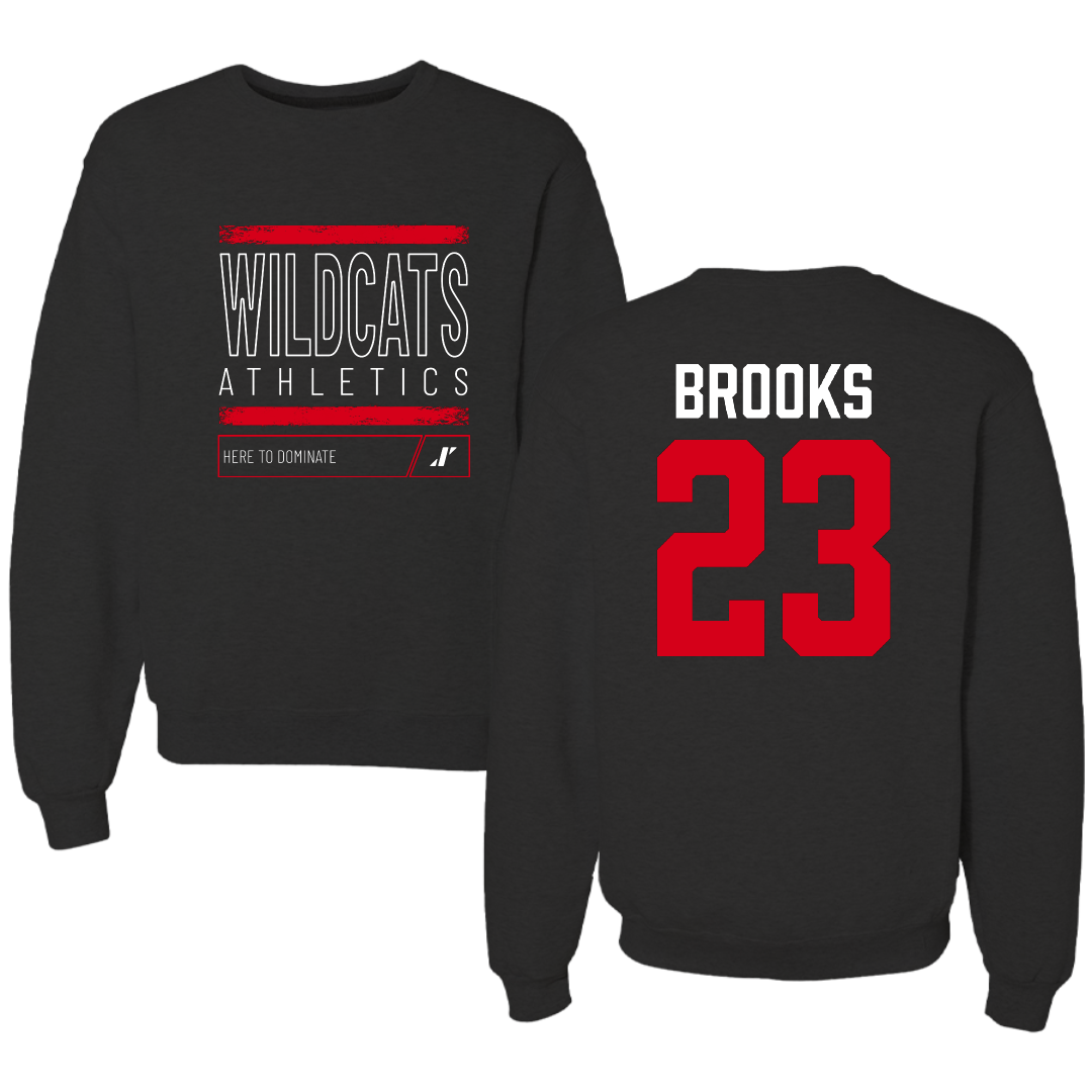 Davidson College Baseball Black Dominate Crewneck - #23 Will Brooks