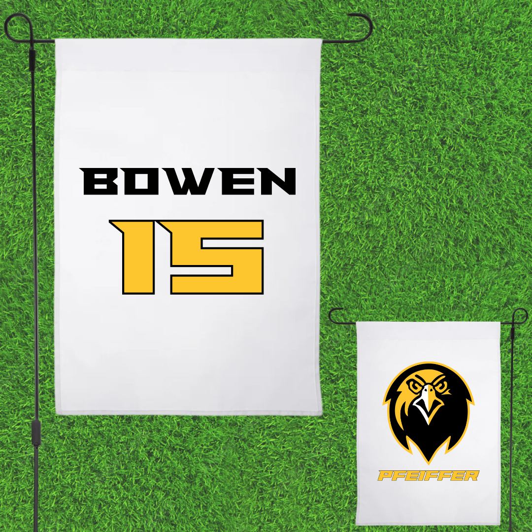 Pfeiffer University Basketball (M) White Garden Flag - #15 Jaylan Bowen