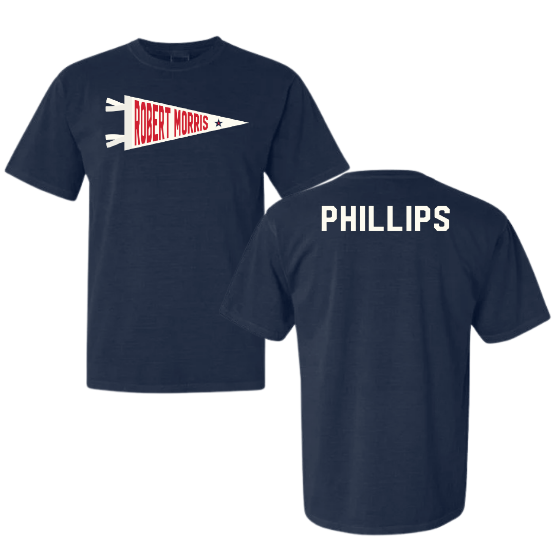 Robert Morris University TF and XC Navy Pennant Comfort Colors Tee - Madisyn Phillips