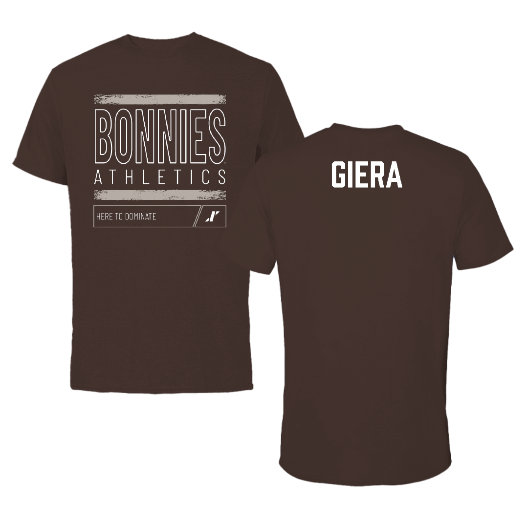 St. Bonaventure University Swimming & Diving Brown Dominate Tee - Ben Giera