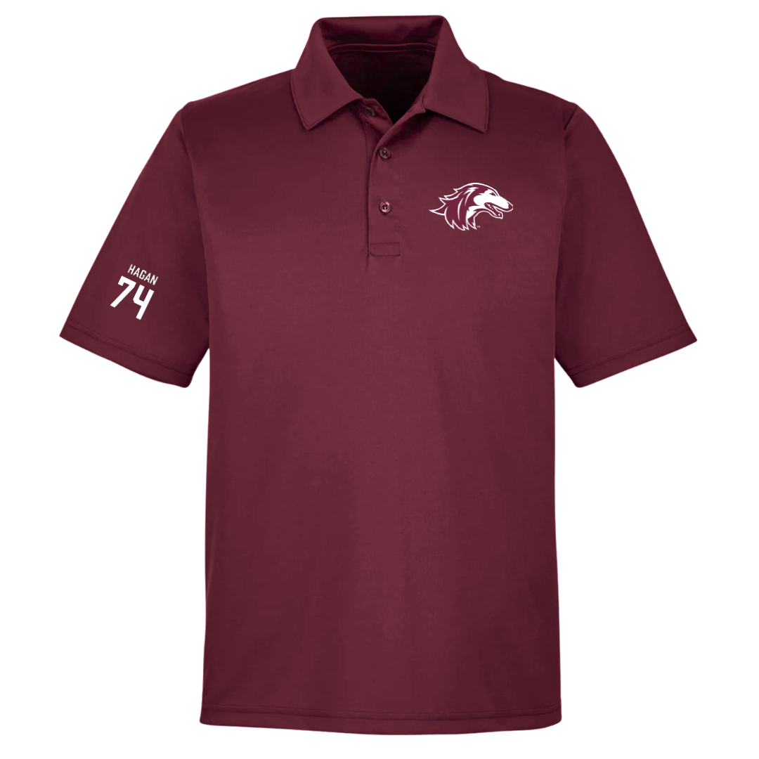 Southern Illinois University at Carbondale Football Maroon Polo - #74 Harris Hagan