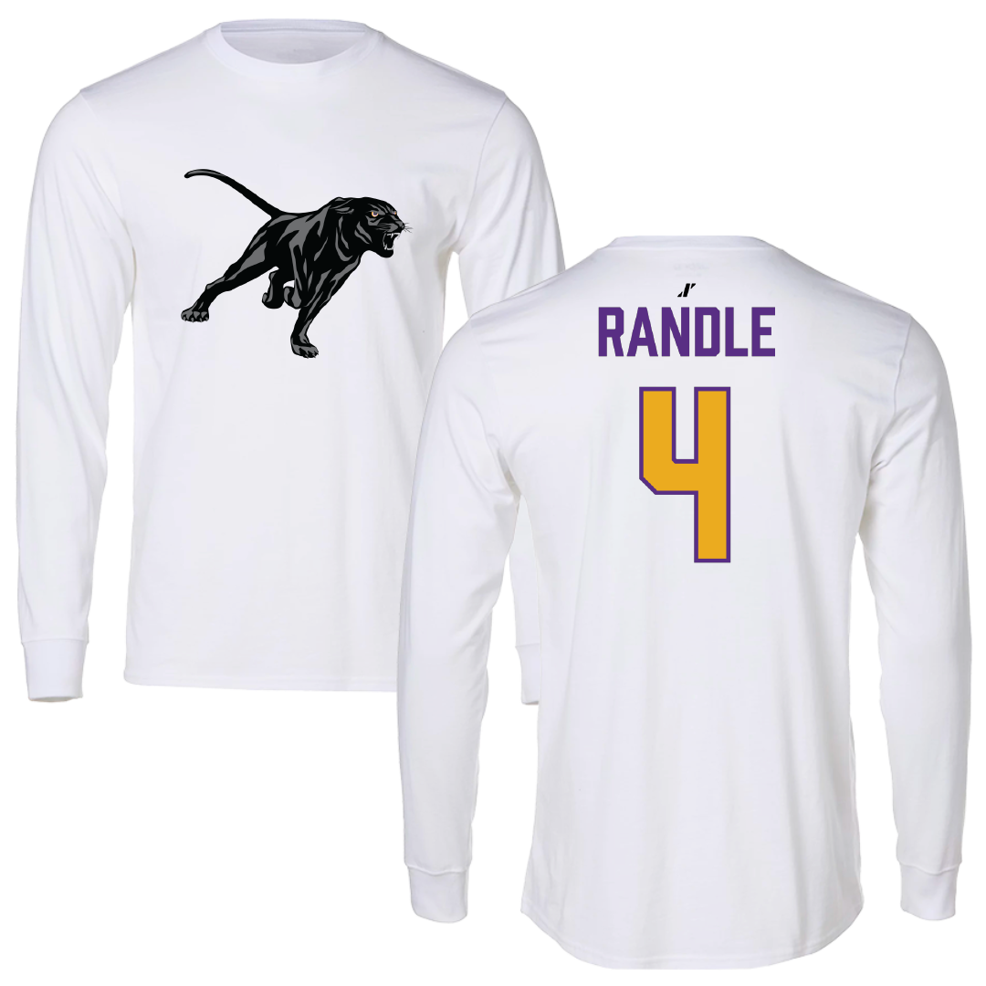 Prairie View A&M University Football White Performance Long Sleeve - #4 Travor Randle
