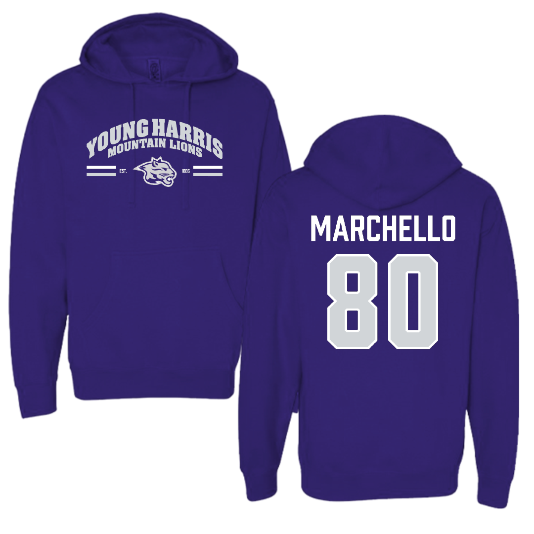 Young Harris College Lacrosse (M) Purple General Hoodie - #80 Sam Marchello