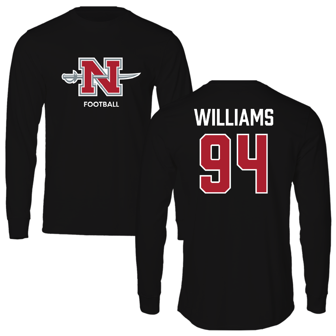 Nicholls State University Football Black Mascot Performance Long Sleeve - #94 Nick Williams