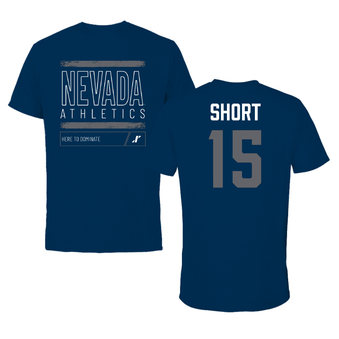University of Nevada Baseball Navy Dominate Performance Tee - #15 Tanner Short