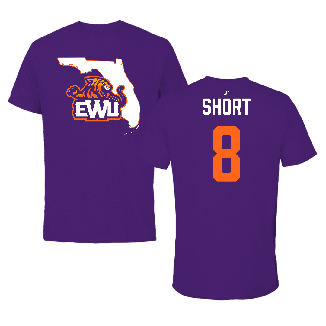Edward Waters University Volleyball Purple State Tee - #8 Tyriq Short