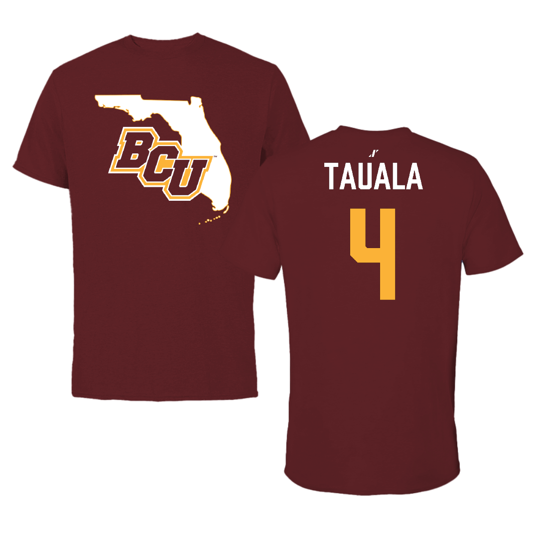 Bethune-Cookman University Softball Maroon State Performance Tee - #4 Kweenkennahlae Tauala