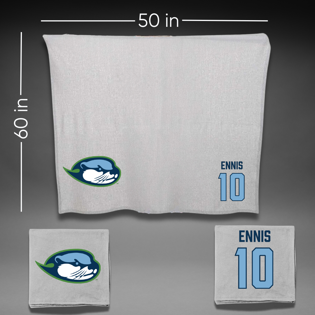 Cal State Monterey Bay Volleyball Gray Blanket - #10 Ruby Ennis
