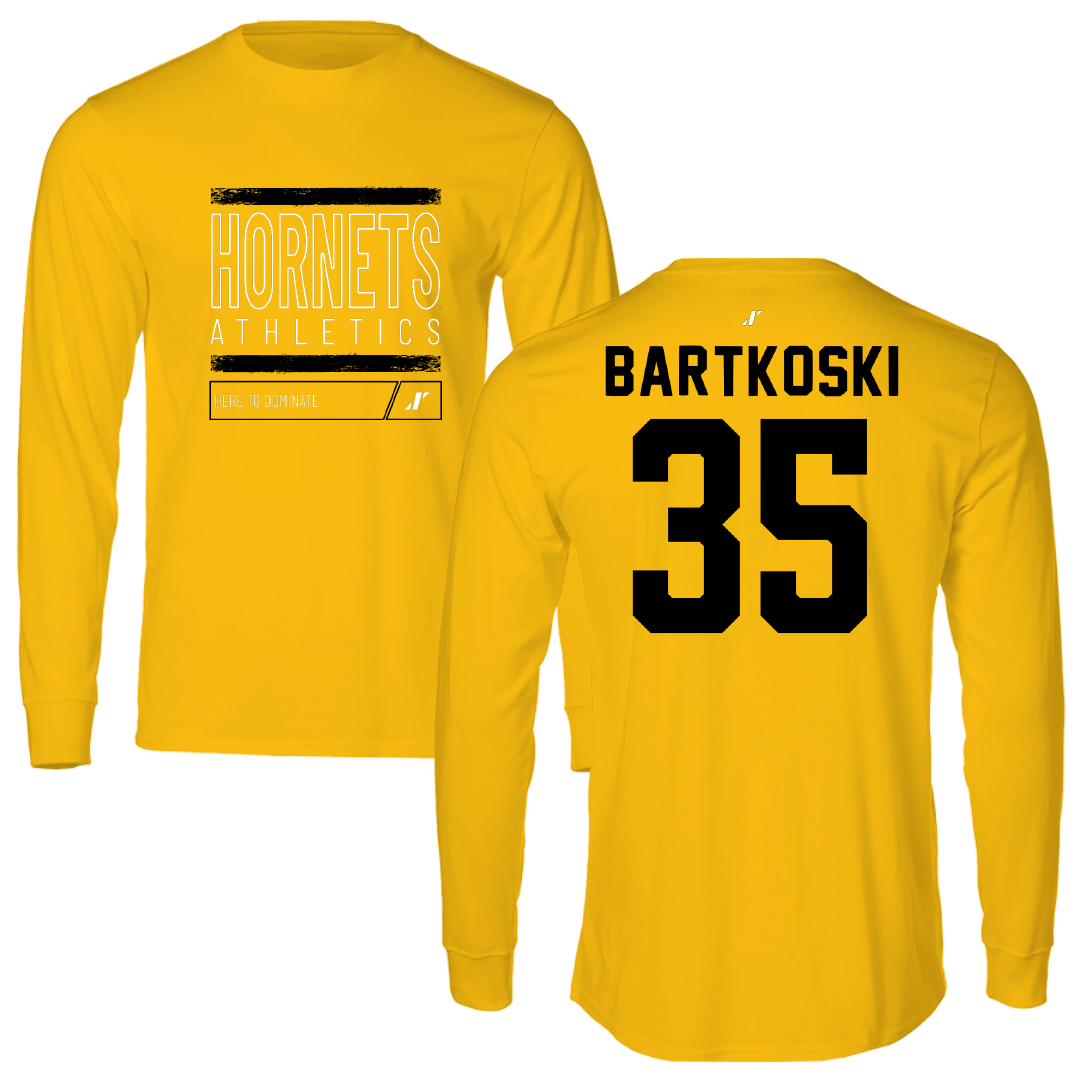 Alabama State University Baseball Gold Dominate Performance Long Sleeve - #35 Will Bartkoski