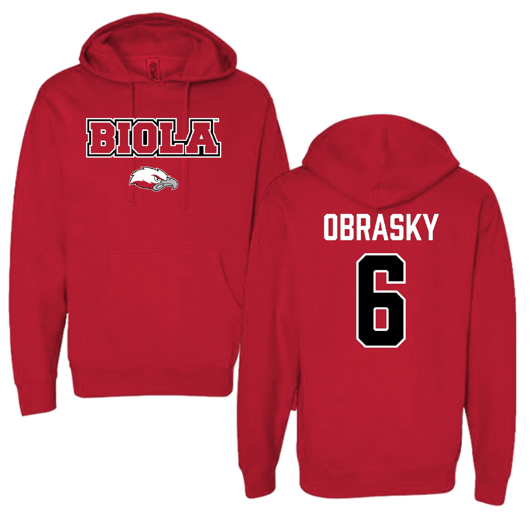 Biola University Baseball Red Hoodie - #6 Jack Obrasky