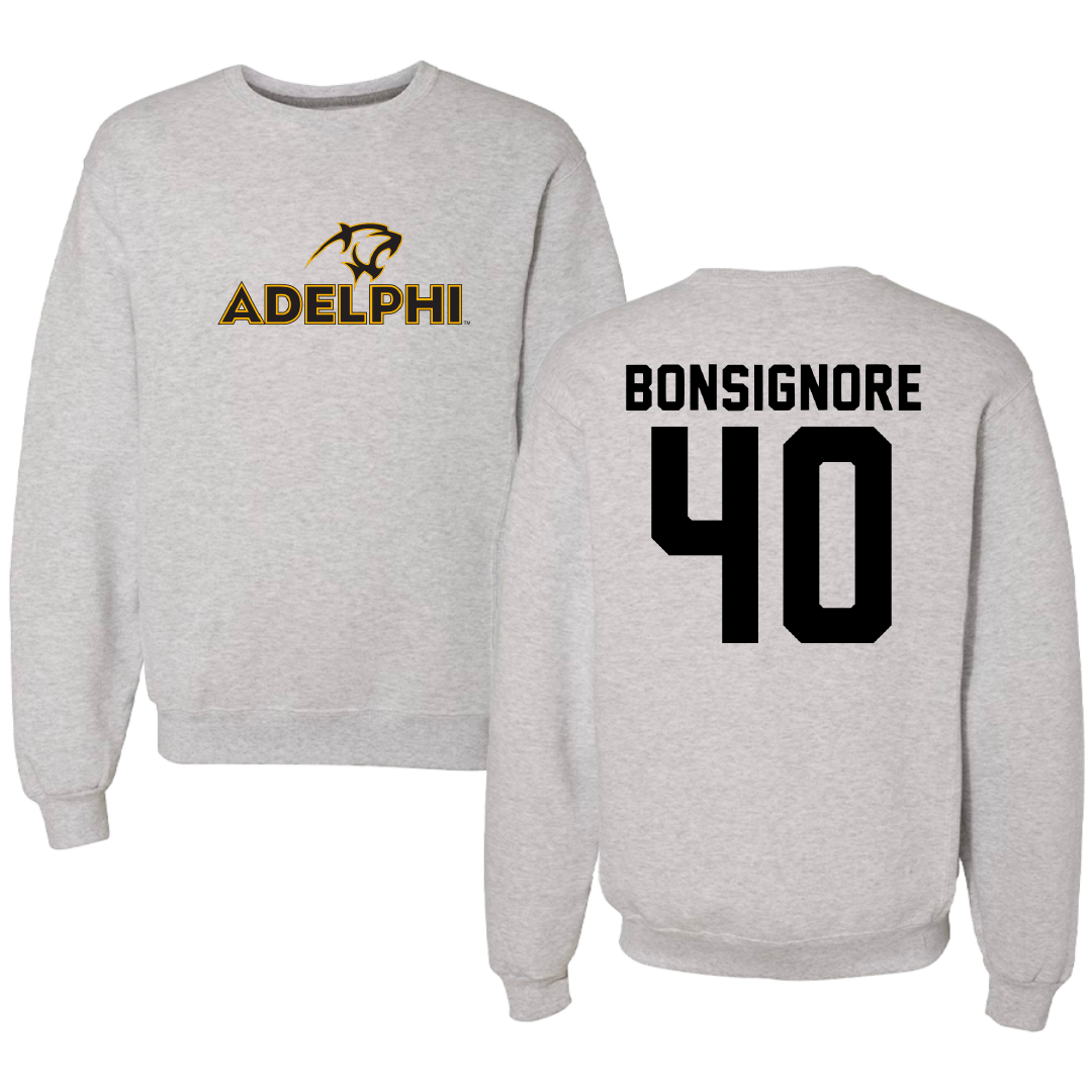 Adelphi University Baseball Gray Crewneck - #40 Tyler Bonsignore