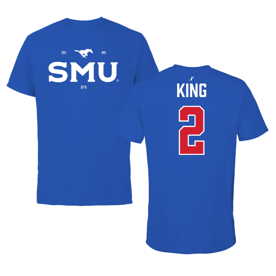 Southern Methodist University Basketball (W) Blue General Tee - #2 Zahra King