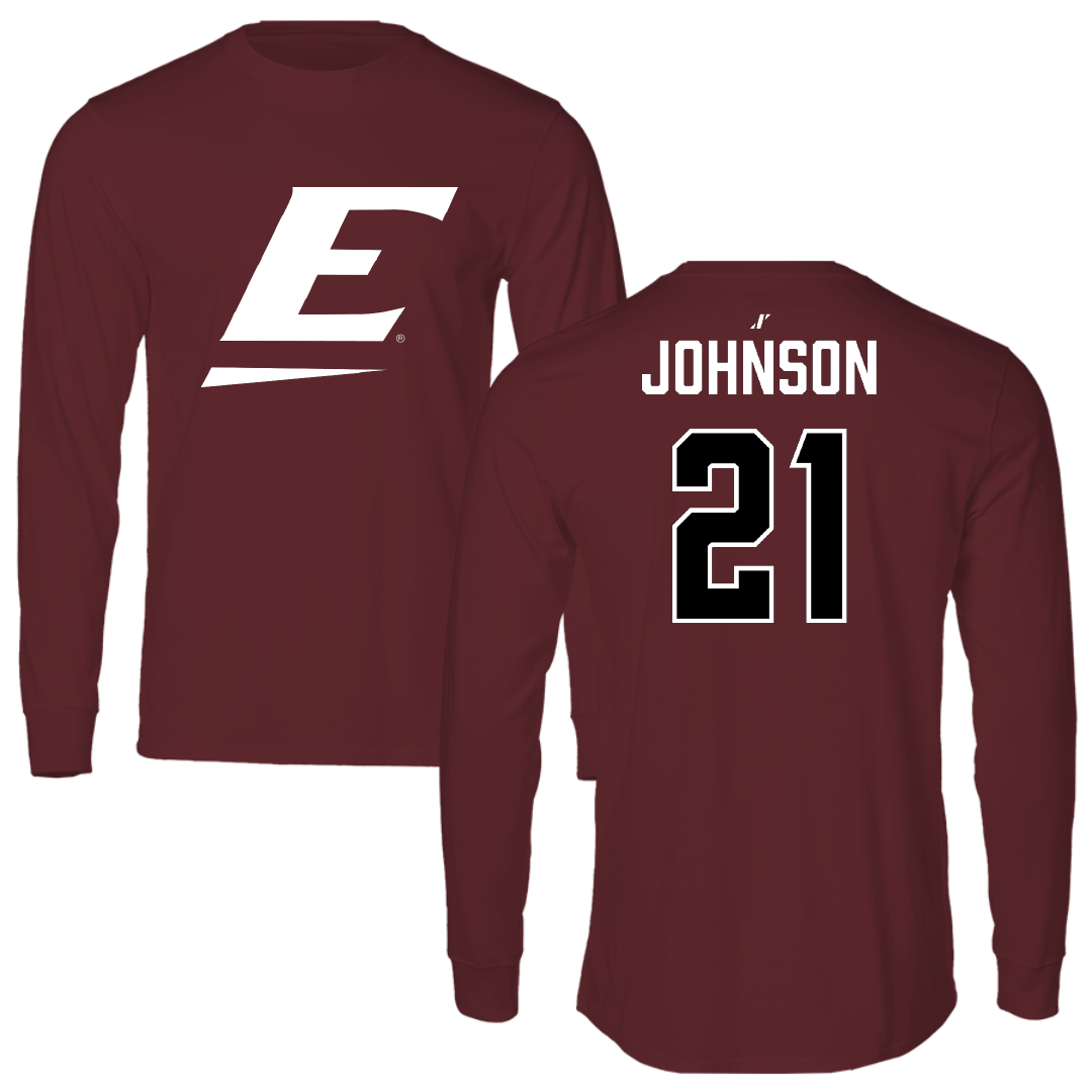 Eastern Kentucky University Baseball Maroon Long Sleeve - #21 Myles Johnson