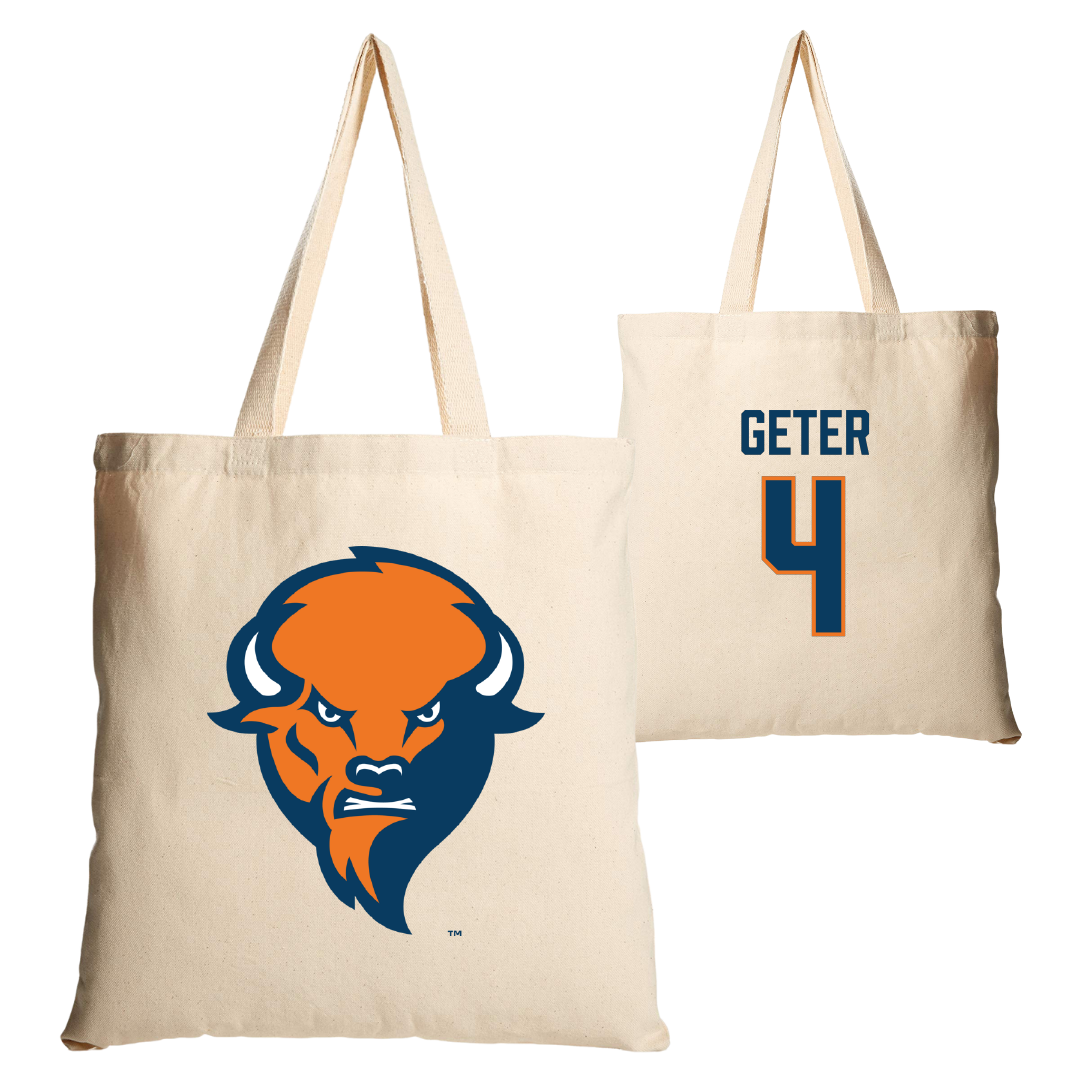 Bucknell University Football Tan Canvas Tote Bag - #4 Deuce Geter