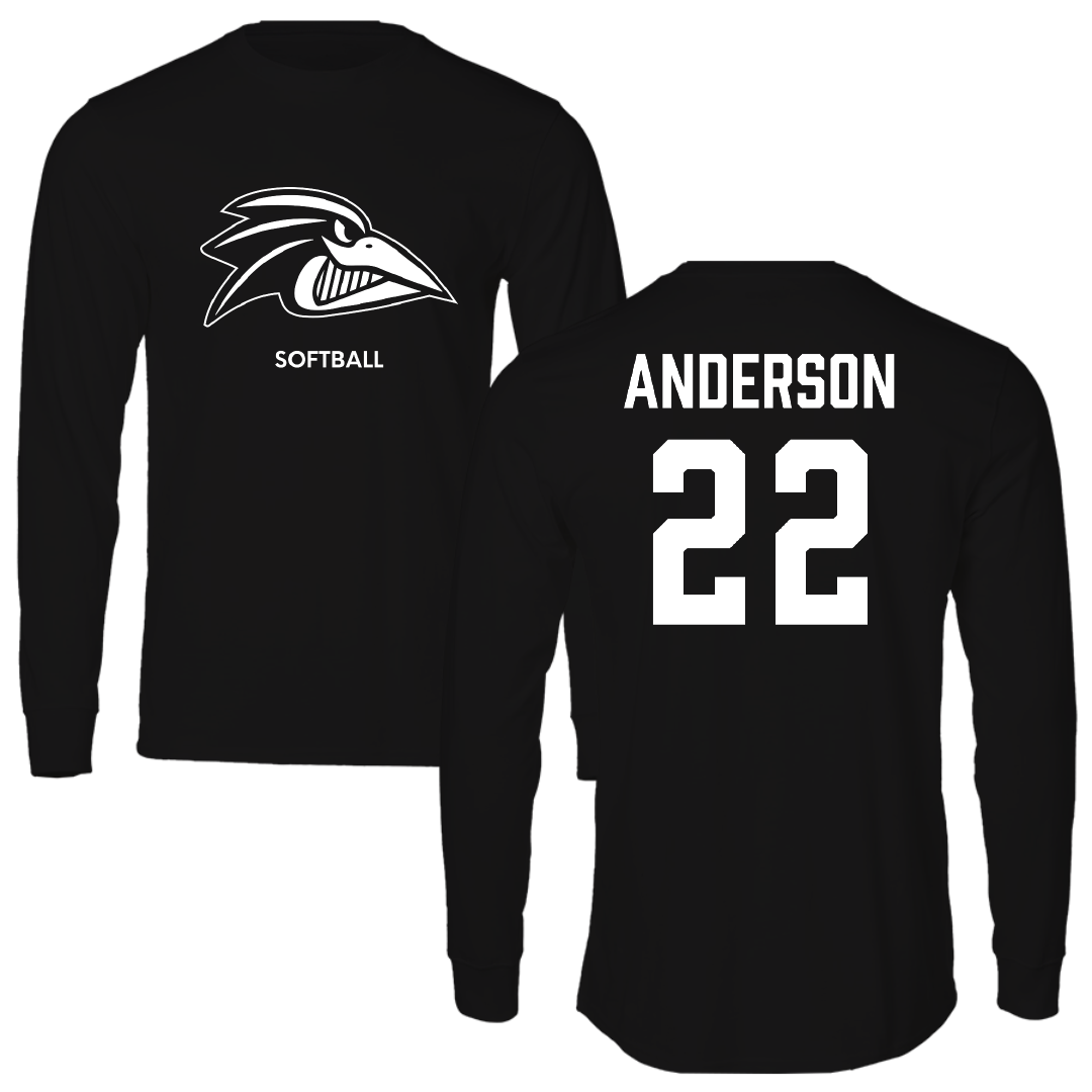 Franklin Pierce University Softball Black Performance Long Sleeve - #22 Andie Anderson
