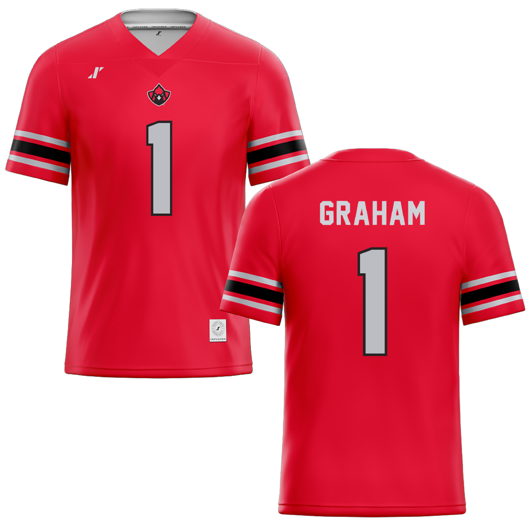 Trinity Valley Community College Red Football Jersey - Mareese Graham