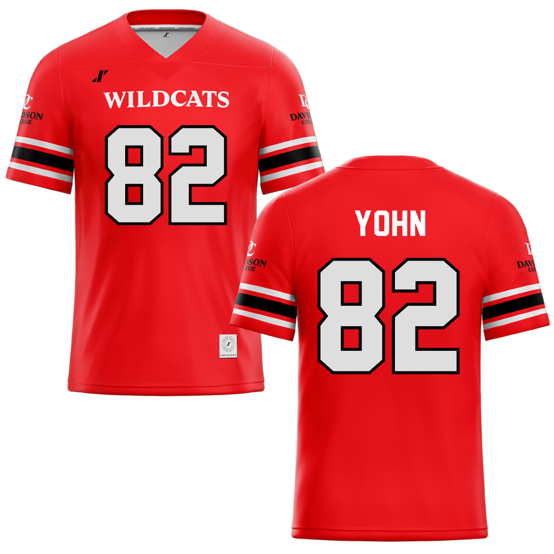 Davidson College Red Football Jersey - #82 Gavin Yohn