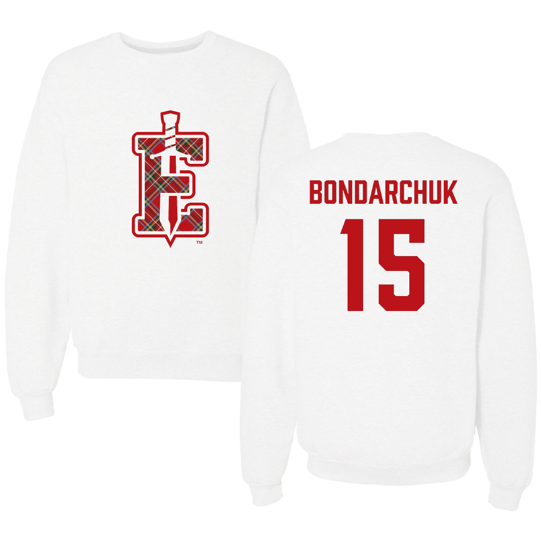 PennWest Edinboro Lacrosse White Crewneck - #15 Liza Bondarchuk